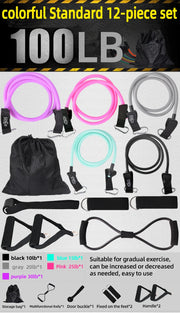 12PCS Resistance Bands Set Bodybuilding Home Gym Equipment Professional Training Weight Fitness Elastic Rubber Bands Expander