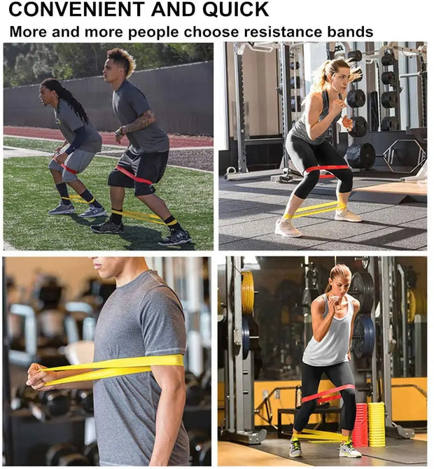 Rubber Yoga Resistance Bands 5 Level Fitness Elastic Bands Crossfit Exercise Training  At Home Workout Gym Equipment