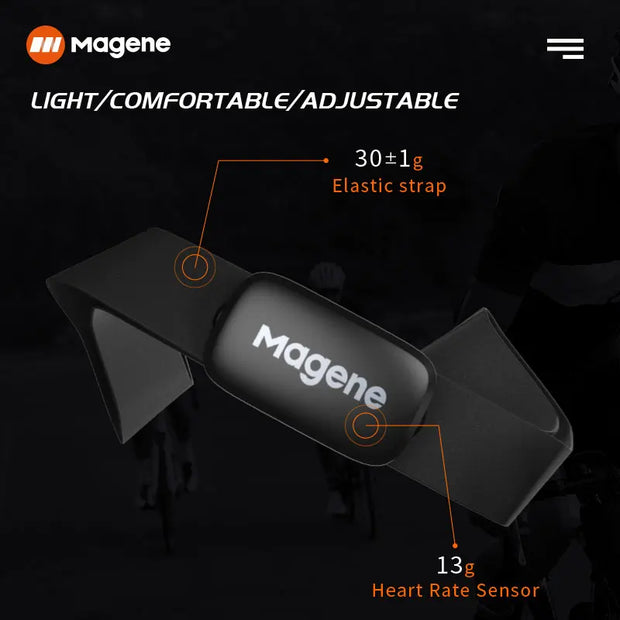 Magene Mover H64 Heart Rate Sensor Dual Mode ANT Bluetooth With Chest Strap Cycling Computer Bike forWahoo Garmin Sports Monitor