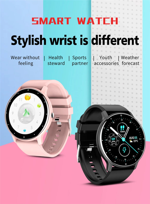 ZL02D Men Smart Watch Full Touch Screen Sport Fitness Tracker IP68 Waterproof Bluetooth Smartwatch for Men Women Smartphone 2023