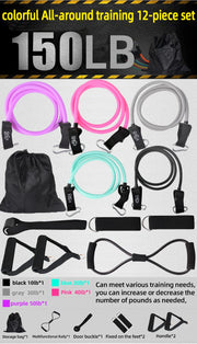 12PCS Resistance Bands Set Bodybuilding Home Gym Equipment Professional Training Weight Fitness Elastic Rubber Bands Expander