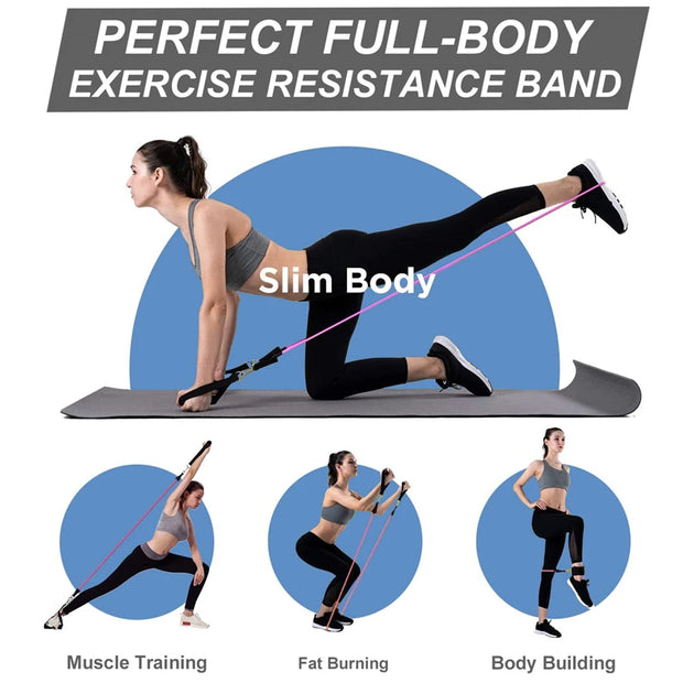 360lbs Fitness Exercises Resistance Bands Set Elastic Tubes Pull Rope Yoga Band Training Workout Equipment for Home Gym Weight