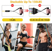 360lbs Fitness Exercises Resistance Bands Set Elastic Tubes Pull Rope Yoga Band Training Workout Equipment for Home Gym Weight