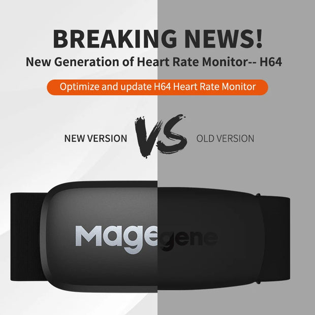 Magene Mover H64 Heart Rate Sensor Dual Mode ANT Bluetooth With Chest Strap Cycling Computer Bike forWahoo Garmin Sports Monitor