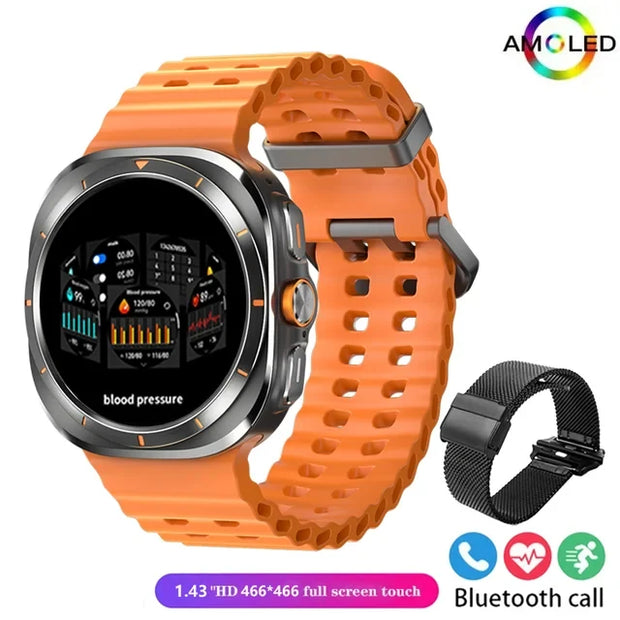 For Samsung Galaxy Watch 7 Ultra Men Smart Watch1.5inch Raise Hand Bright Screen Bluetooth Call GPS Sports Track SmartWatch 2024