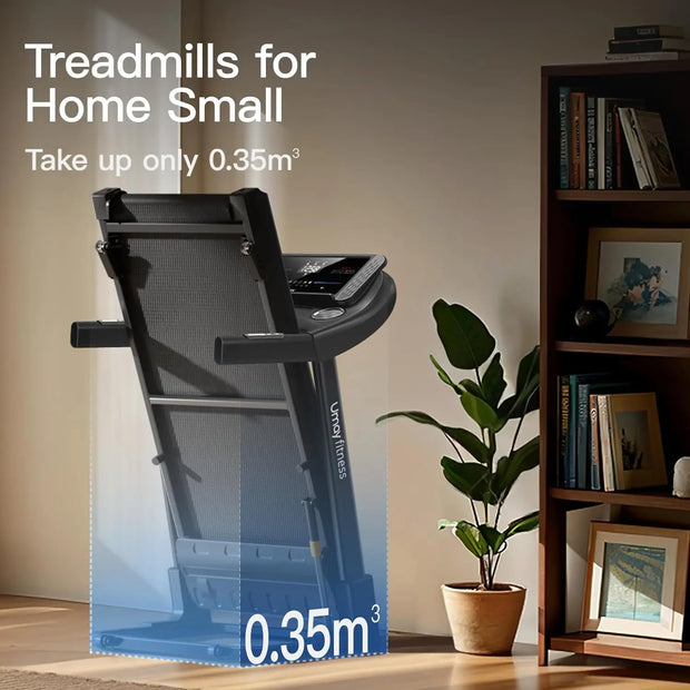 Fitness Home Auto Folding 3 Level Incline Treadmill with Pulse Sensors, 3.0 HP Quiet Brushless, 8.7 MPH, 300 lbs Capacity