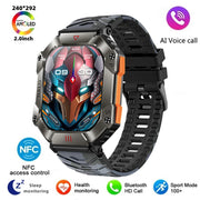 Men's New Military Bluetooth Call Smart Watch Outdoor Large Battery Sports Waterproof Compass Men's Electronic Smart Watch 2024