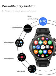 2024 New Bluetooth Call Smart Watch Men For Huawei AMOLED HD Large Screen Heart Rate NFC IP68 Waterproof GPS Sports Smart Watch