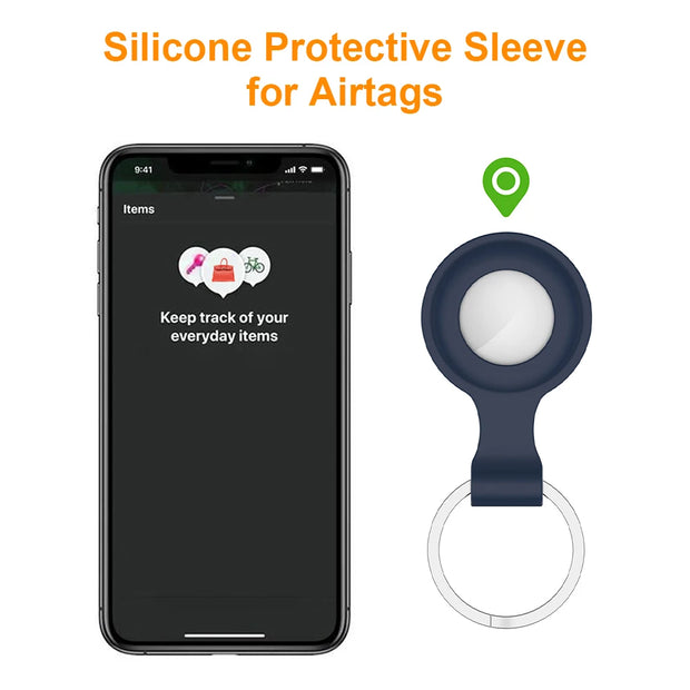 Tracker Silicone Protective Case Portable Keychain Protective Sleeve Anti-Lost Device Protector for Airtags Locator