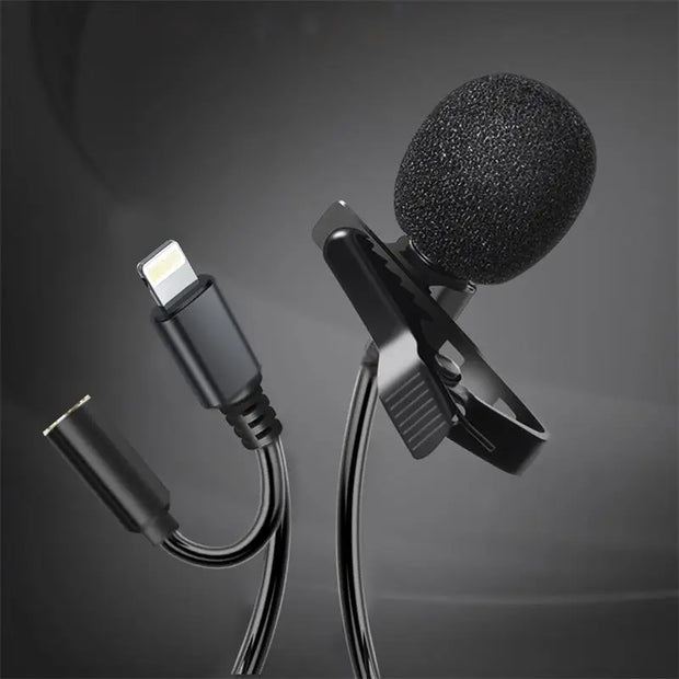 Lavalier Live Mini Microphone Recording Device Little Bee for iPhone iPad Xiaomi Android Smartphone DSLR Camera PC Notebook