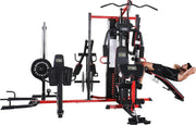 Multifunctional Home Gym System Workout Station with Leg Extension and Preacher Curl, 122.5LB Weight Stack, Multiple Options, Mu