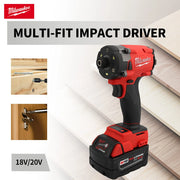 Milwaukee Brushless Impact Driver 18V 300NM  Motor Cordless Rechargeable Lithium battery Impact Wrench Screwdriver Power Tool