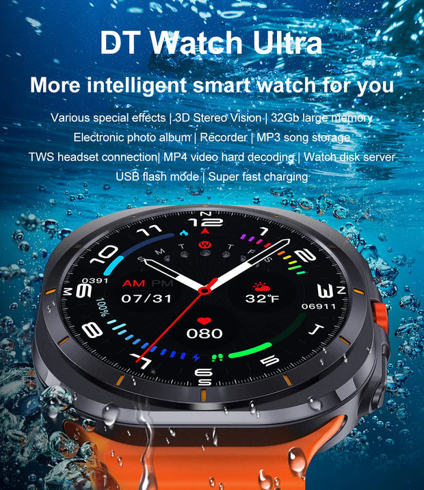 2024 New For Samsung Galaxy Watch 7 Ultra Smart Bracelet Men 32GB Memory GPS Trackr NFC AMOLED Screen Bluetooth call Smartwatchs