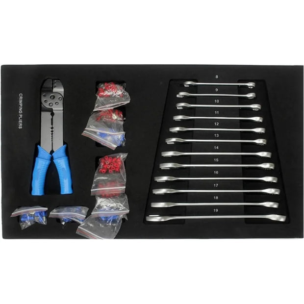 238pcs, Mechanic Cart, Rolling Box Socket Wrench Ratchet Plier Screwdriver, Set Mechanics Kit Organizer Workshop , Blu