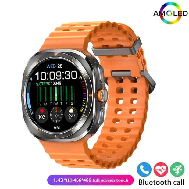 2024 New Multifunction Galaxy Smart Watch 7 Ultra Men AMOLED Screen Multi-Function Sports Fitness Tracker Health Men Smartwatch