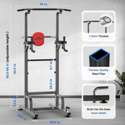 Power Tower Pull Up Bar Station Workout Dip Station for Home Gym Strength Training Fitness Equipment,45