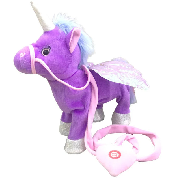 Unicorn Horse Cute Plush Robot Plush Unicorn with Music 35cm Toys for Girls Kids Walk Talking Plush Electric Children's Gifts