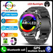 2024 New Real AMOLED Smart Watch Men 450 mAh Battery Fitness Tracker IP68 Waterproof Bluetooth Call Smartwatch For Huawei Xiaomi