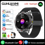 2024 For Xiaomi Outdoor Military Flashlight GPS Smart Watch Man AMOLED HD Screen Heart Rate BT Call 5ATM Waterproof Smartwatches