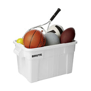 Commercial Products BRUTE Tote Storage Bin with Lid, 20-Gallon, White, Rugged/Reusable Boxes