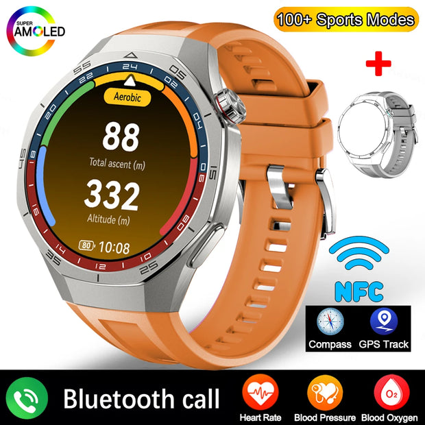 For Huawei GT5 Pro GPS Compass NFC Smart Watch Outdoor Sports Man AMOLED BT Call IP68 Watch 5 Upgraded Smartwatch Men 1GB Memory