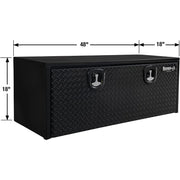 1702510 Black Steel Truck Tool Box With Aluminum Diamond Tread Door, 18 x 18 x 48 Inch, Made In The USA, Truck Box