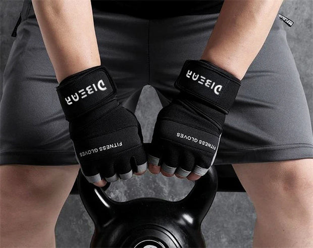 Half Finger Bodybuilding Gym Gloves Weightlifting Dumbbell Training Anti-Slip Fitness Gloves Crossfit Workout Exercise For Man