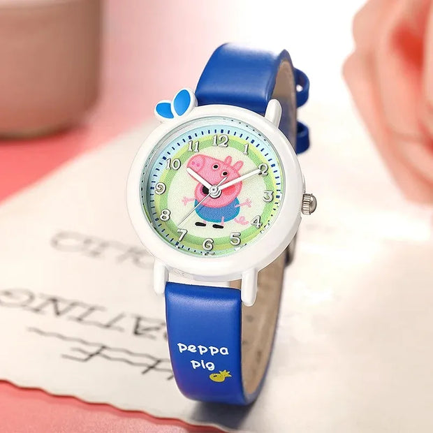 New Peppa Pig Children's Watch Waterproof Quartz Watch Activity Doll Toy Girl and Boy Cute Anime Watch Anime Gift