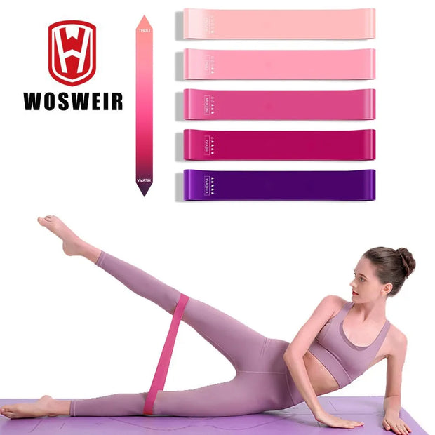 WOSWEIR Elastic Resistance Bands Yoga Training Gym Fitness Gum Pull Up Assist Rubber Band Crossfit Exercise Workout Equipment