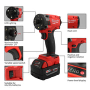 Milwaukee Brushless Impact Driver 18V 300NM  Motor Cordless Rechargeable Lithium battery Impact Wrench Screwdriver Power Tool