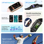 For Android IOS Smart Bracelet Women Smartwatch Men Heart Rate Blood Oxygen Waterproof Sport Smart Band Watch For Ladies +Gift