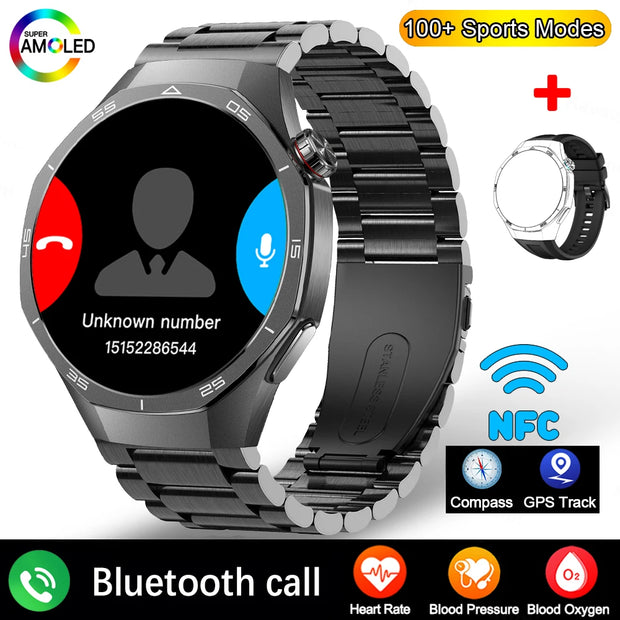 For Huawei GT5 Pro GPS Compass NFC Smart Watch Outdoor Sports Man AMOLED BT Call IP68 Watch 5 Upgraded Smartwatch Men 1GB Memory