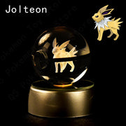 Pokemon 3D Crystal Ball Pikachu Gengar Mew Mewtwo Figurines Lamp Base Pokeball 3D Pokemon Glass Ball Statue Kids Birthday Gift