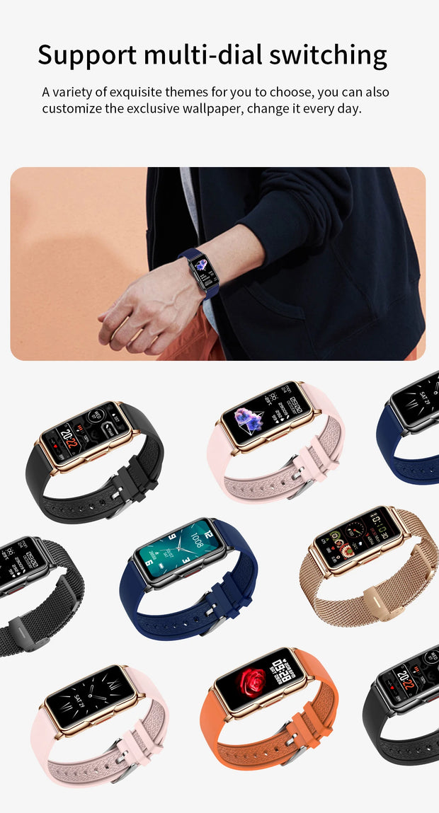 For Android IOS Smart Bracelet Women Smartwatch Men Heart Rate Blood Oxygen Waterproof Sport Smart Band Watch For Ladies +Gift