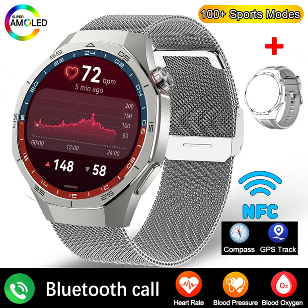 For Huawei GT5 Pro GPS Compass NFC Smart Watch Outdoor Sports Man AMOLED BT Call IP68 Watch 5 Upgraded Smartwatch Men 1GB Memory