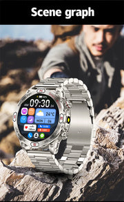 2024 New Real AMOLED Smart Watch Men 450 mAh Battery Fitness Tracker IP68 Waterproof Bluetooth Call Smartwatch For Huawei Xiaomi