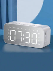 AI Smart Alarm Clock Wireless Speaker, Multi-functional Subwoofer Electronic Clock Announcer, High Sound Quality Mini Wireless S