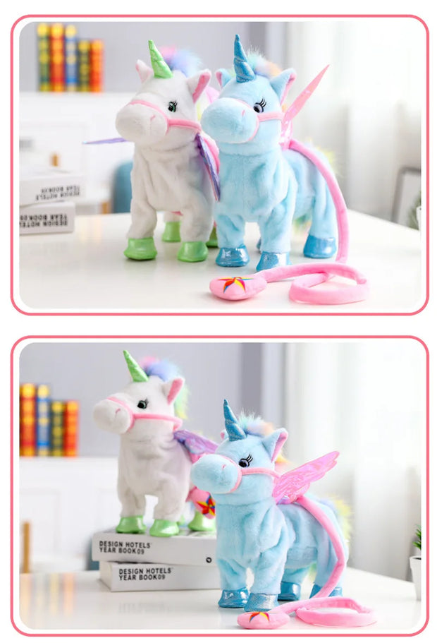 Unicorn Horse Cute Plush Robot Plush Unicorn with Music 35cm Toys for Girls Kids Walk Talking Plush Electric Children's Gifts