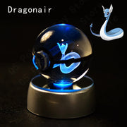 Pokemon 3D Crystal Ball Pikachu Gengar Mew Mewtwo Figurines Lamp Base Pokeball 3D Pokemon Glass Ball Statue Kids Birthday Gift