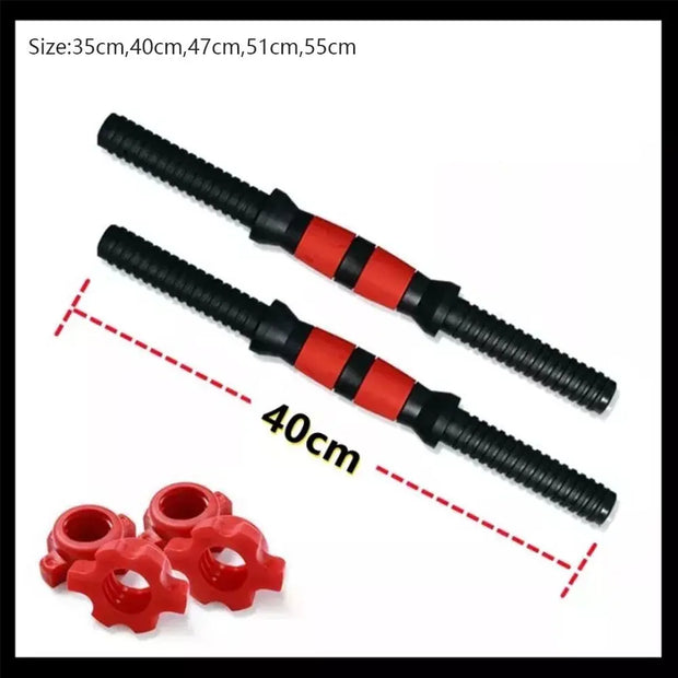 New PVC Dumbbell Bar Home Gym Accessories Durable Barbell Buckle Fitness Equipment Spin-Lock Collars Threaded Dumbbell Handles