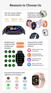 IUTECH Y7PRO Smart Watch 2024 Men Women 1.85 inch Screen Bluetooth Call Watch Health Monitor Waterproof Sports Swim Smartwatch