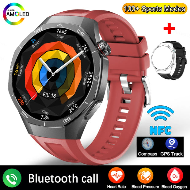 For Huawei GT5 Pro GPS Compass NFC Smart Watch Outdoor Sports Man AMOLED BT Call IP68 Watch 5 Upgraded Smartwatch Men 1GB Memory