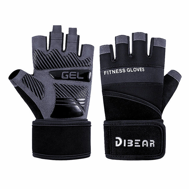 Half Finger Bodybuilding Gym Gloves Weightlifting Dumbbell Training Anti-Slip Fitness Gloves Crossfit Workout Exercise For Man