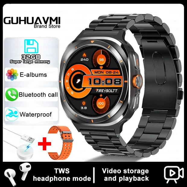 2024 New For Samsung Galaxy Watch 7 Ultra Smart Bracelet Men 32GB Memory GPS Trackr NFC AMOLED Screen Bluetooth call Smartwatchs