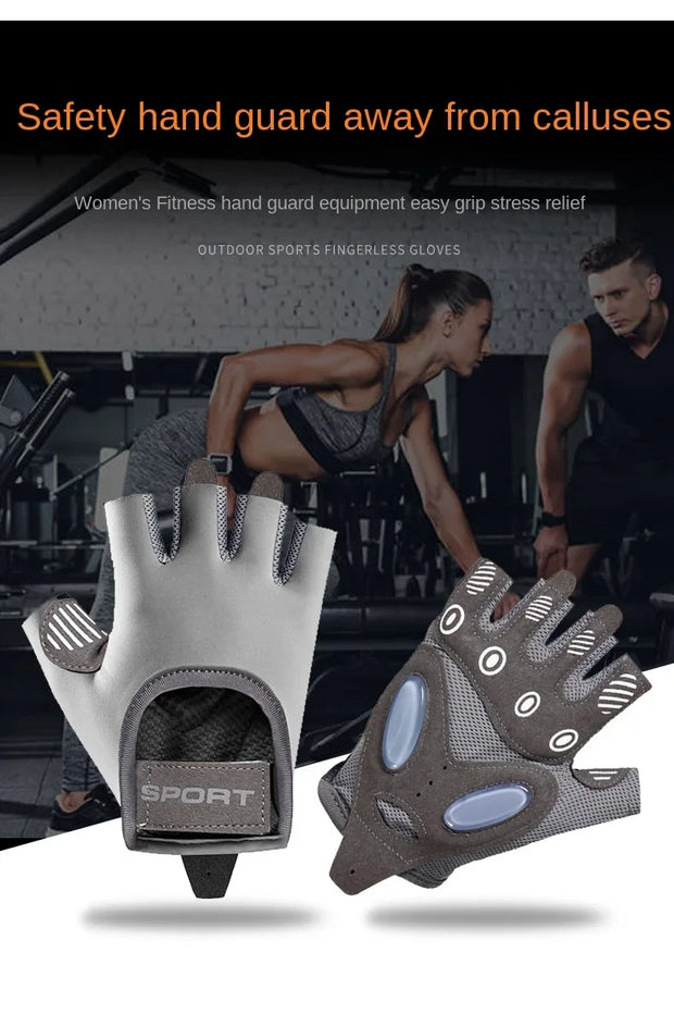 1 Pair Gym Body Building Training Fitness Gloves Sports Weight Lifting Exercise Slip-Resistant Gloves for Women Men Yoga Gloves