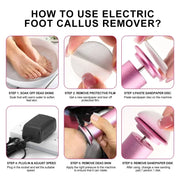 Electric Foot Callus Remover Foot Care File Heels Dead Skin Pedicure Tool Electronic Foot Grinder and Replacement Sandpaper