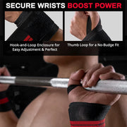 Wrist Support Wristband 1 Pair Brace Straps Extra Strength Working Out Weight Lifting Wrist Wraps Bandage Fitness Gym Training