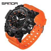 New 2024 Step Calorimeter Single Display Electronic Sanda 6126 Watch Simple Nightlight Waterproof Sports Electronic Watch