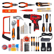 108Pcs Cordless Drill Tool Set 16.8V Lithium Driver Wrench Pliers Hammer DIY Power Tools