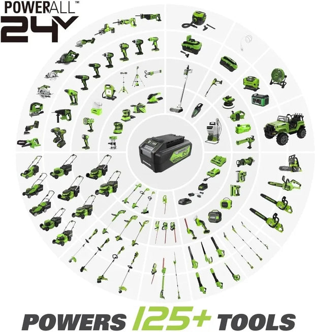 24V 7pcs Combo Kit w/2.0Ah & 4.0Ah USB Batteries & (2) Chargers 800in/lb Drill Impact Driver Multi-tool Reciprocating Saw